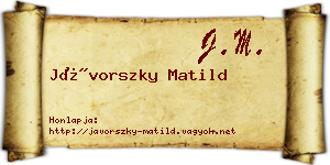 Jávorszky Matild névjegykártya
