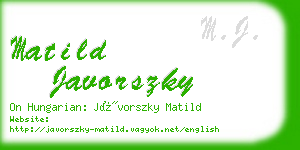 matild javorszky business card